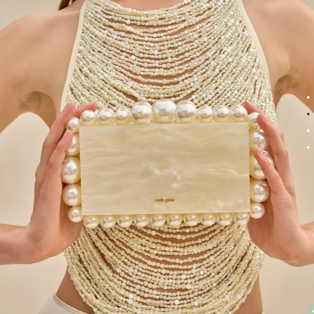 Cult Gaia Ivory Eos Clutch